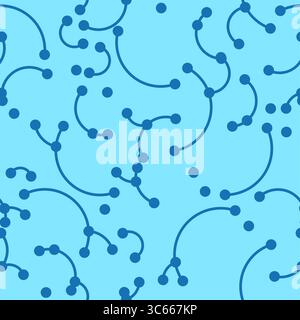Abstract seamless Neural pattern in light blue tones. Ideal for technology, artificial intelligence, neural networks, and futuristic digital design pr Stock Vector