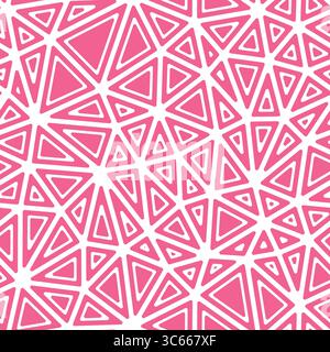 Minimal geometric background. Rounded solid shapes in frames. Medium triangles size. Solid Color style. Repeatable pattern. Modern vector tiles. Stock Vector