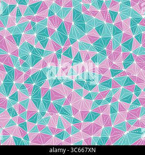 Abstract template background. Compact triangles size. Multiple repeated inner triangles. Multiple colors style. Repeatable pattern. Stock Vector