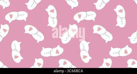 Romantic Speech Bubble Heart Pattern. White speech bubbles with heart and dots on pink background. Flat cartoon pattern in soft pastel colors. Stock Vector