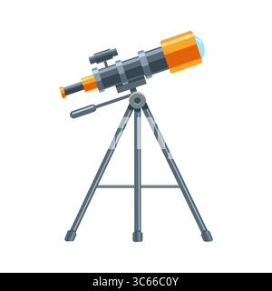 Telescope for space exploration. Colored flat vector icon isolated on white background Stock Vector