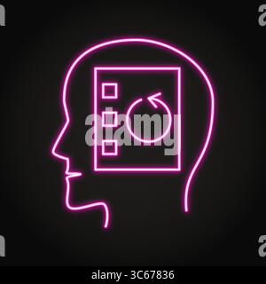 OCD neon line icon. Obsessive-compulsive disorder. Vector illustration Stock Vector