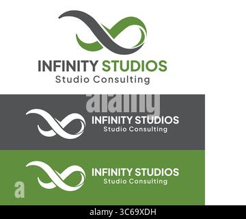 Infinity Studios Logo Template – Creative Production & Media Identity Design Stock Vector