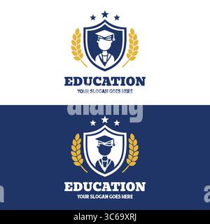 Education Logo Template – Learning, Academic & Knowledge-Based Branding Design Stock Vector
