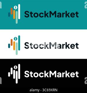 Stock Market Logo Template – Finance, Investment & Trading Branding Design Stock Vector