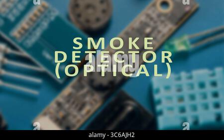 Smoke Detector (Optical) Detects smoke using light scattering techniques. Stock Photo