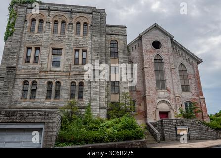 Abandoned Church in Shamokin Pennsylvania on a Rainy Sumer Afternoon Stock Photo