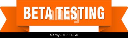 beta testing ribbon. beta testing ribbon isolated on transparent background Stock Vector
