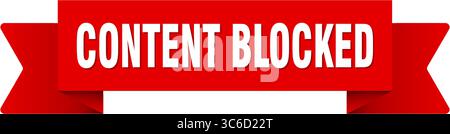 content blocked ribbon. content blocked ribbon isolated on transparent background Stock Vector