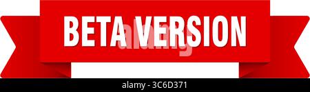 beta version ribbon. beta version ribbon isolated on transparent background Stock Vector