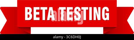 beta testing ribbon. beta testing ribbon isolated on transparent background Stock Vector