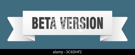 beta version ribbon. beta version ribbon isolated on transparent background Stock Vector
