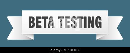 beta testing ribbon. beta testing ribbon isolated on transparent background Stock Vector