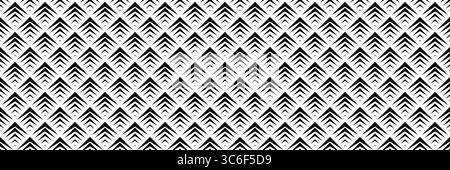 horizontal seamless blended black arrow pattern for design and background. Stock Vector