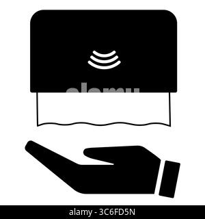 Hand reaching for paper towel from dispenser Stock Vector