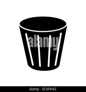 Minimalist black and white trash bin icon design for waste management Stock Vector