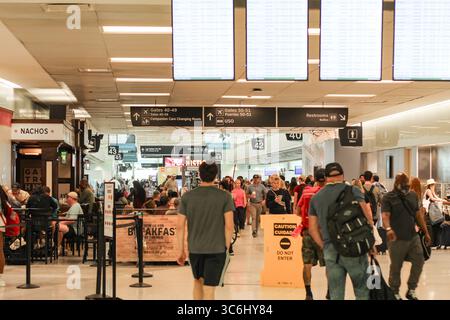 Houston, Texas, USA - July 20 2025: Passengers at Hobby Airport Terminal Stock Photo