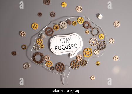 Stay Focused write on Sticky Notes Stock Photo
