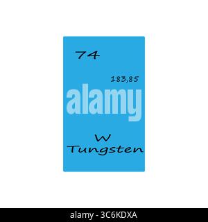 Tungsten symbol. Element number 74 of the Periodic Table of the ...