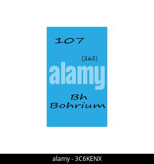 Bohrium symbol. Element number 107 of the Periodic Table of the ...