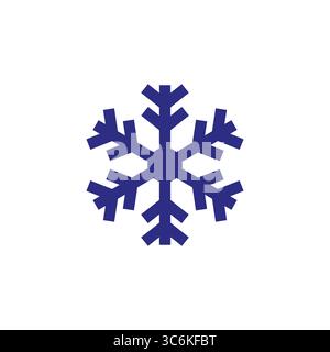 Blue snowflake icon. Winter snow crystal. Frozen star shape. Vector cold symbol. Stock Vector