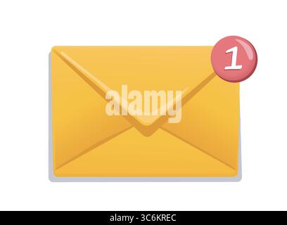 New mail notification icon concept. Vector illustration Stock Vector