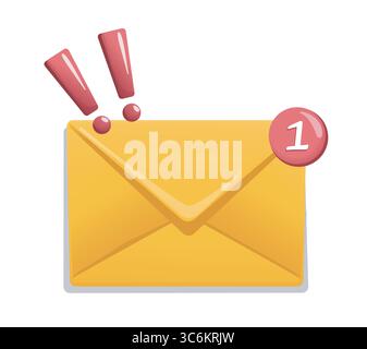 New message alert envelope icon. Vector illustration Stock Vector
