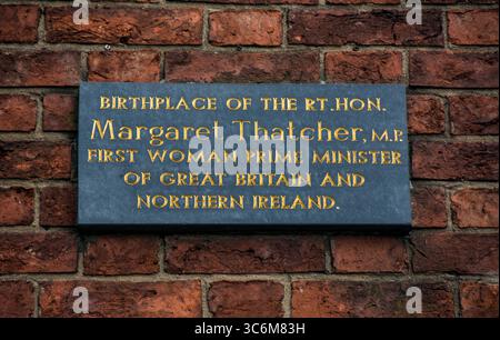 Margaret Thatcher birthplace , First Woman Prime Minister of UK Stock Photo