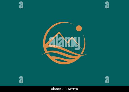 Pyramid or Mountain Logo Badge Nature Abstract Landscape Concept Stock Vector
