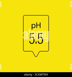Ph icon. Acidic and alkaline measure. Laboratory skin care cosmetic indicator. Flat Vector illustration Stock Vector