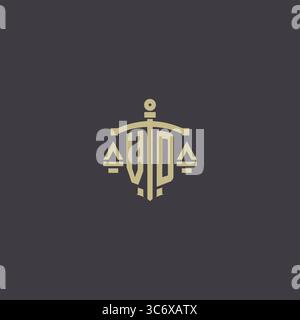 Initial VD logo for law office and attorney with creative scale and sword icon design vector graphic vector graphic Stock Vector