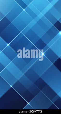 abstract blue grid with glowing diagonal lines forms a futuristic background, ideal for modern tech visuals, created for digital interfaces, design sy Stock Vector
