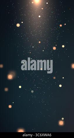 futuristic digital abstract featuring glowing bokeh and colorful particles under a top light source in a dark setting ideal for tech concepts, sci fi Stock Vector