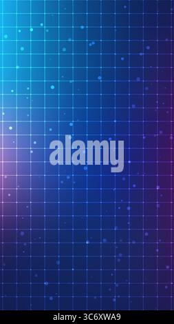 digital technology background featuring a dark to light blue gradient, a white grid, and scattered blue dots, ideal for futuristic themes, innovation Stock Vector