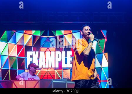 Example Uk Singer Rapper Singer Example, Elliot Gleave, singer, performing live on stage at the ...