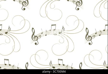 A seamless background with music notes. Stock Vector