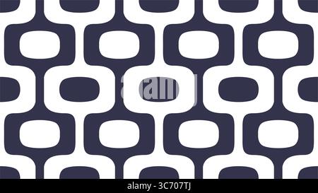 Seamless psychedelic grid design in 1970s style, psychedelic pattern in portuguese style, op-art ornament, vector Stock Vector