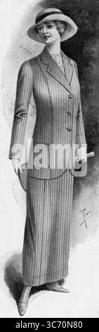 A tennis suit of striped flannel from Aquascutum 1913 Stock Photo