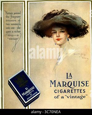 Life Magazine Advert for La Marquise Cigarettes 8 June 1911 Stock Photo