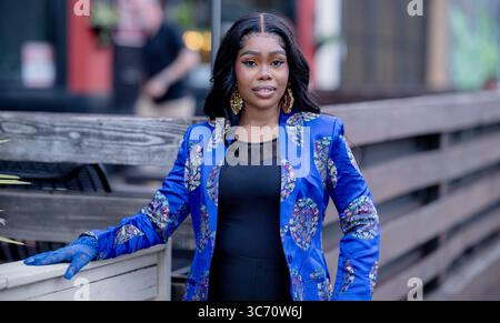 Houston, USA. 26th July, 2025. Regina Rowland attends the Velvet Notes with Regina Jazz at Leon's Lounge in Houston, Texas on July 26, 2025. (Photo by Marcus Ingram/Sipa USA) Credit: Sipa USA/Ģ����ý Live News Stock Photo