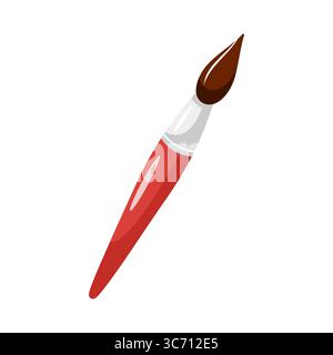 Paintbrush icon. Painter tool Illustration. Art supply for creativity in flat design. Realistic brush. Art school. Back to school Stock Vector