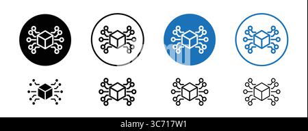 Symbol representing blockchain technology and secure transactions. Stock Vector