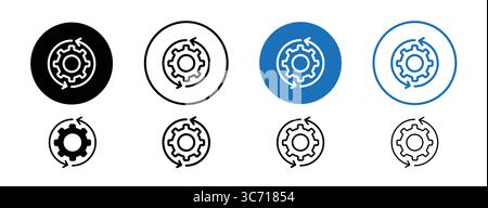 Gear and data icon symbolizing processing systems. Stock Vector
