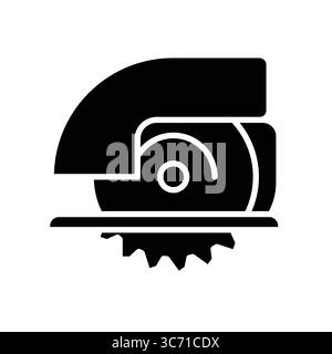 A black silhouette of a saw icon suitable for woodworking, construction, or DIY projects. Ideal for graphics related to carpentry and tools. Stock Vector