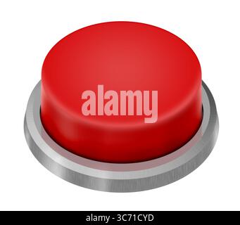 Red Launch Button isolated on white Stock Photo