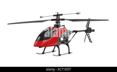 Remote controlled helicopter isolated on white background Stock Photo