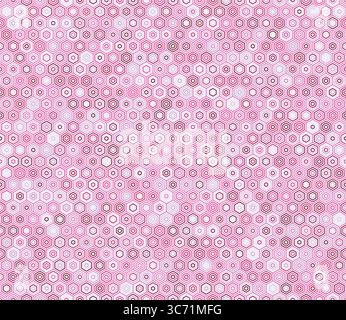 Honeycomb mosaic background. Simple stacked hexagons pattern. Hexagon shapes. Multiple tones color palette. Seamless pattern. Stock Vector