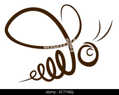 A logo of the flying stylized bee. Stock Vector