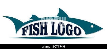 Logo of abstract blue sea fish. Stock Vector
