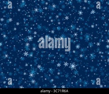 A blue background with winter snowfall. Stock Vector